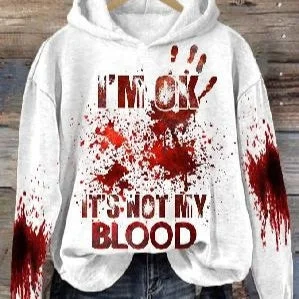 Women's Loose Sweater 3D Letters Printed Hoodie Layered Multi-layer Single Layer
