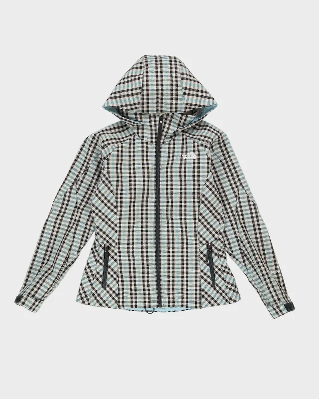 The North Face Blue Patterned Apex Jacket - S Zip Front Button Front Snap Front