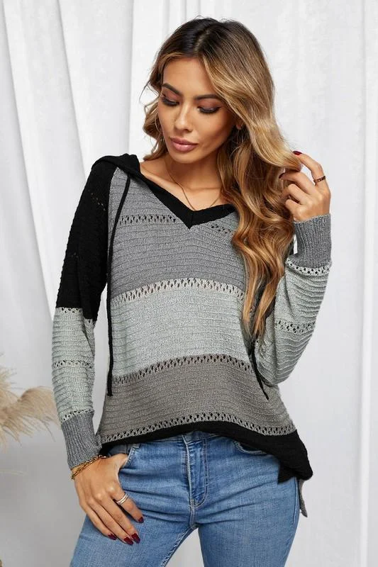 Sweater Hoodie - Charcoal Fitted Loose Oversized