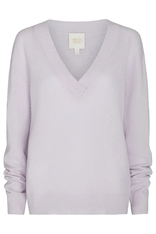 Perfect Deep V Sweater Solid Color Striped Floral Print