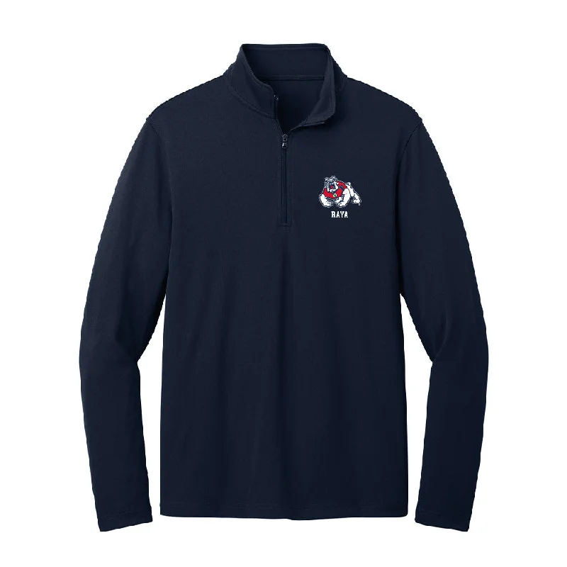 Fresno State - NCAA Women's Cross Country : Crystal Raya - Lightweight Quarter Zip Jacket One-Shoulder Jacket Off-the-Shoulder Jacket Asymmetrical Jacket Fresno State - NCAA Women's Cross Country : Crystal Raya - Lightweight Quarter Zip Jacket One-Shoulder Jacket Off-the-Shoulder Jacket Asymmetrical Jacket