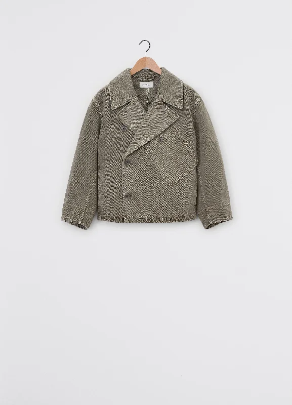 Lemaire Dispatch Jacket (Denim Snow Olive) V-Neck Jacket Boat Neck Jacket Square Neck Jacket