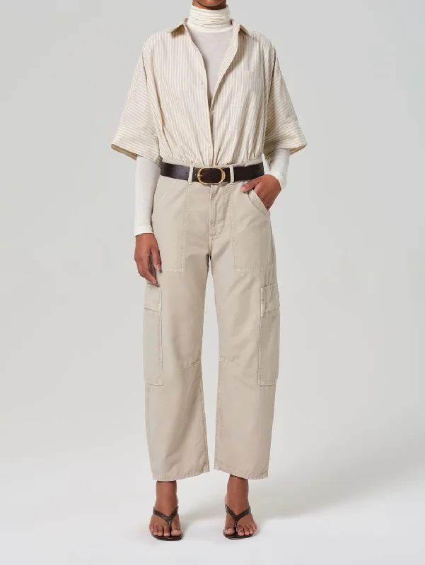 Marcelle Low Slung Easy Cargo Pant - Burnished Quartz Cozy Maternity Pants