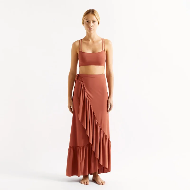 Womens Sarong Skirt in Brown cashmere skirt soft