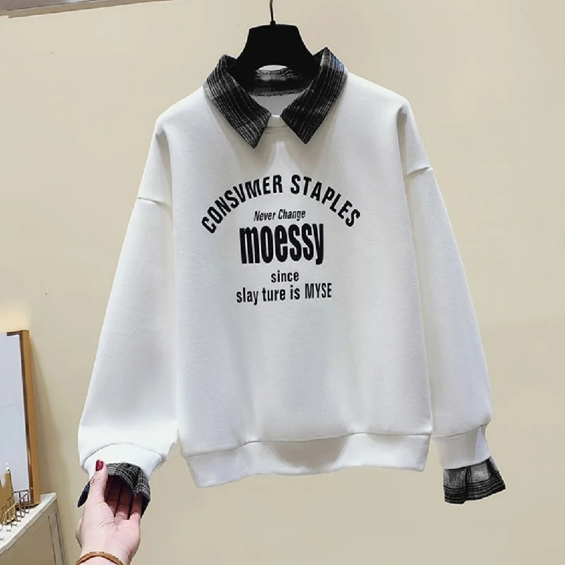 Youthful Chic: Fake Two-piece Long-sleeved Sweater Soft Cozy Warm