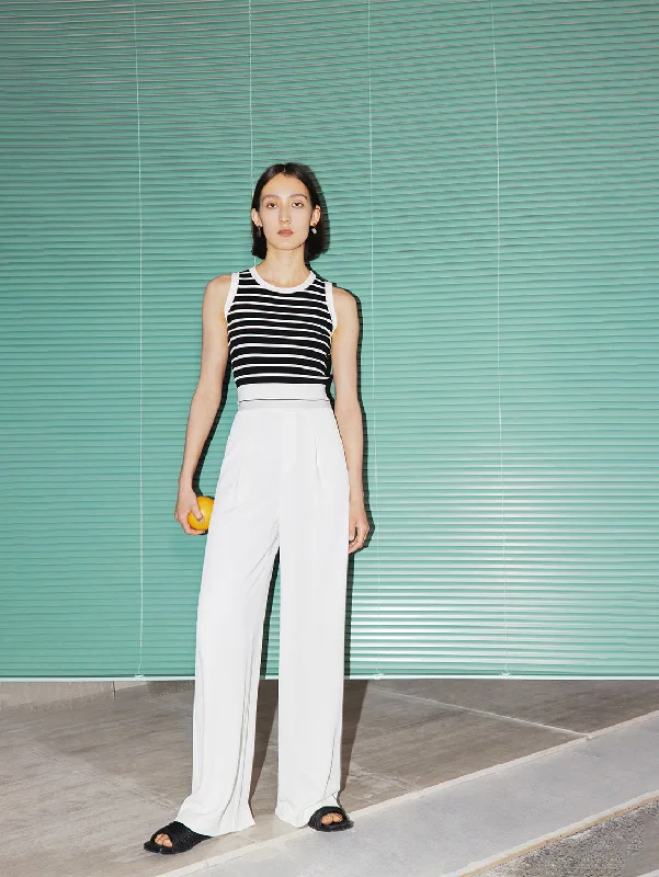 Paris Pant - White Relaxed Fit Trousers