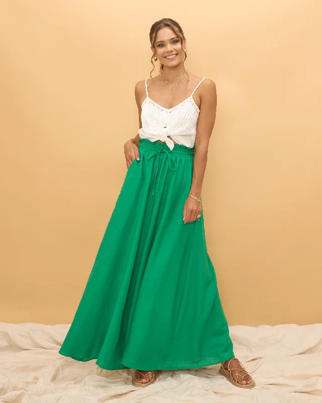 Sol Green Wide Leg Pants Slim-Fit Leggings