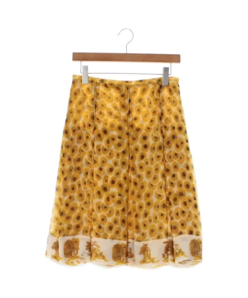 HERMES Knee length skirts cashmere skirt soft