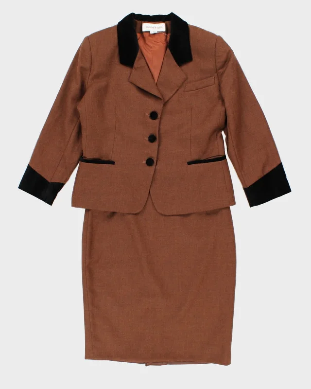 Vintage 90s Jones New York Velvet Detailed Wool Skirt Suit - L corduroy skirt cozy