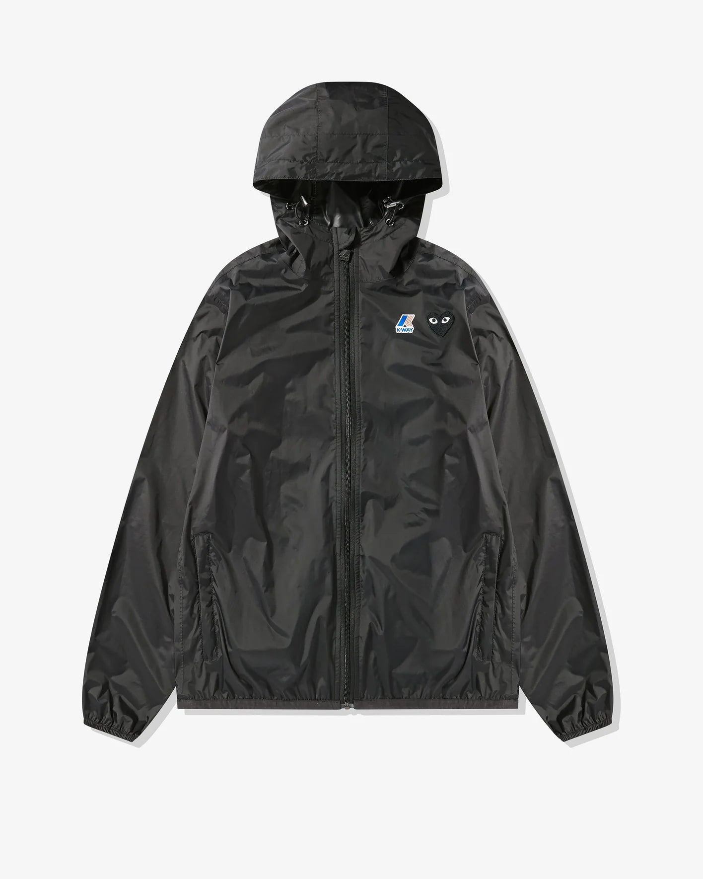 PLAY Comme des Garçons x K-Way Black Heart Zip Jacket (Black) Quilted Jacket Puffer Jacket Insulated Jacket PLAY Comme des Garçons x K-Way Black Heart Zip Jacket (Black) Quilted Jacket Puffer Jacket Insulated Jacket