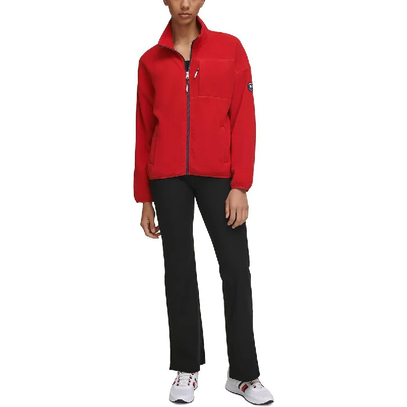 Tommy Hilfiger Sport Womens Zip-Front Long Sleeves Fleece Jacket Chenille Fabric Brocade Fabric Lace Fabric Tommy Hilfiger Sport Womens Zip-Front Long Sleeves Fleece Jacket Chenille Fabric Brocade Fabric Lace Fabric