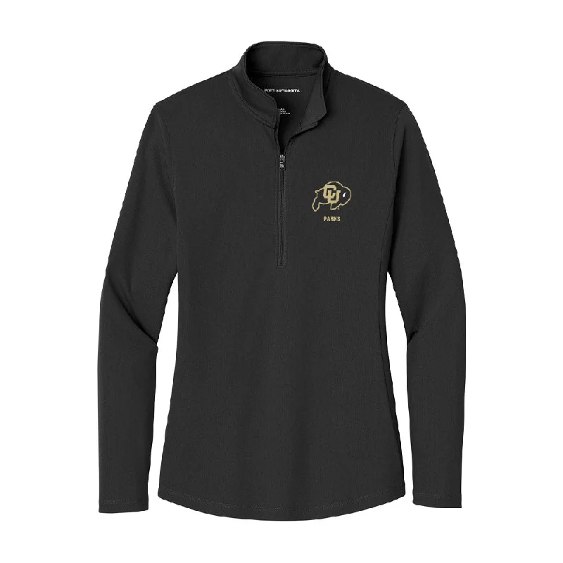 Colorado - NCAA Women's Cross Country : Sierra Parks - Women's Lightweight Quarter Zip Jacket Notch Collar Peter Pan Collar Cowl Neck Colorado - NCAA Women's Cross Country : Sierra Parks - Women's Lightweight Quarter Zip Jacket Notch Collar Peter Pan Collar Cowl Neck
