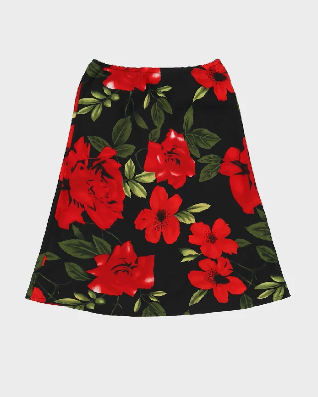 Vintage 90s Ricki's Floral Low Rise Skirt - XS/S corduroy skirt textured