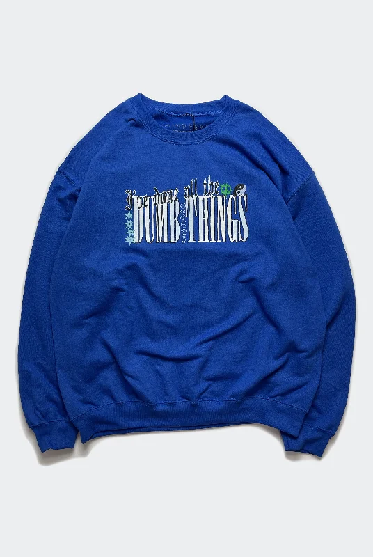 DUMB THINGS SWEATER / BLUE Beaded Sweater Sequined Faux Fur