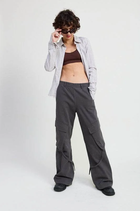 Emory Park Cargo Pants With Pocket Detail High-Waist Trousers