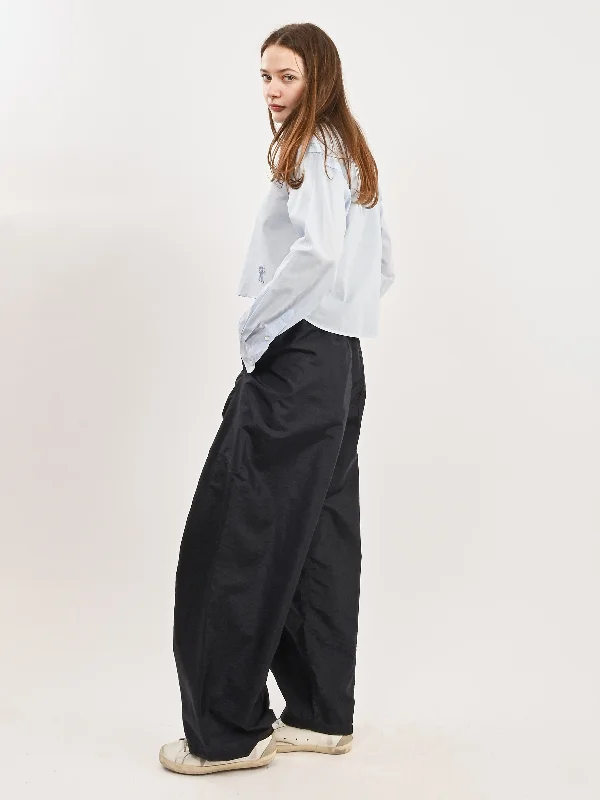 Navy Crispy Nylon Winslow Pant Classic Flared Pants