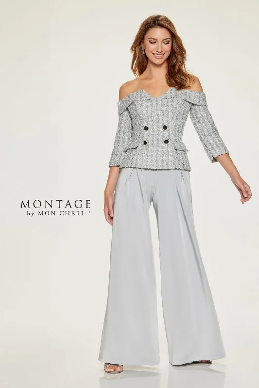 Montage M849 Long Wide Leg Sequin Mother of the Bride Formal Pant Suit High-Waist Jogger Pants Montage M849 Long Wide Leg Sequin Mother of the Bride Formal Pant Suit High-Waist Jogger Pants
