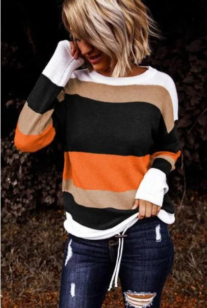 Drawstring Sweater - Orange Chenille Brocade Lace
