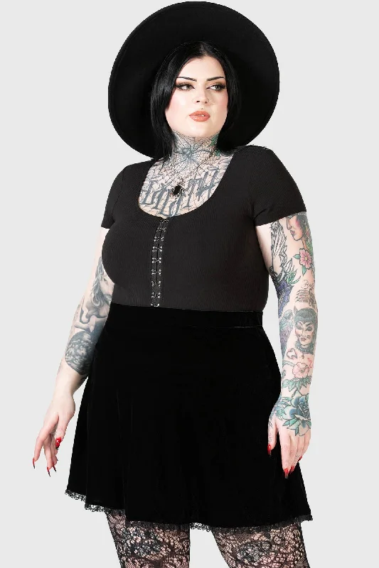 Gehanna Mini Skirt [PLUS] linen skirt relaxed