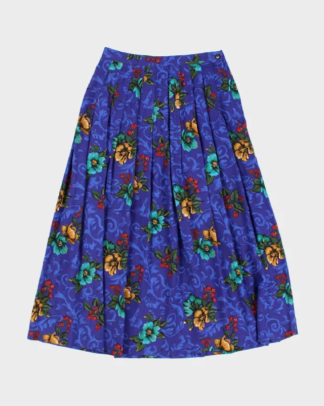 90's Patterned Skirt - M silk skirt elegant