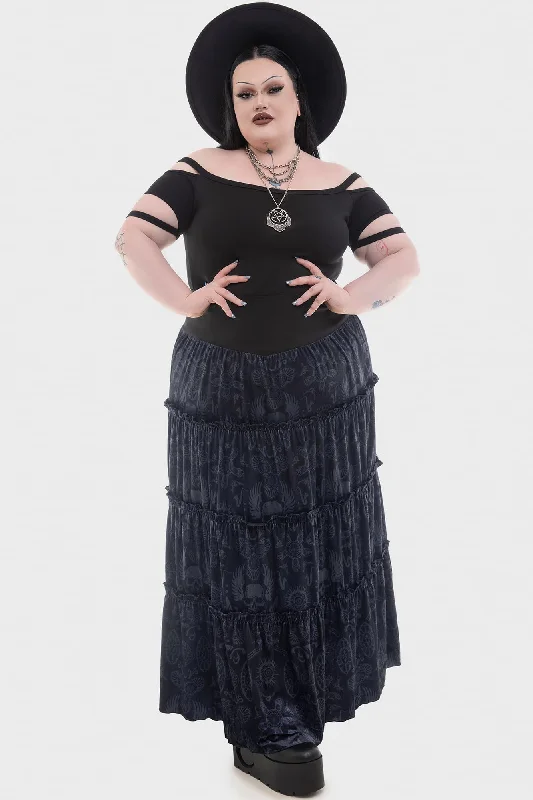 Half Vamp Maxi Skirt [PLUS] linen skirt natural
