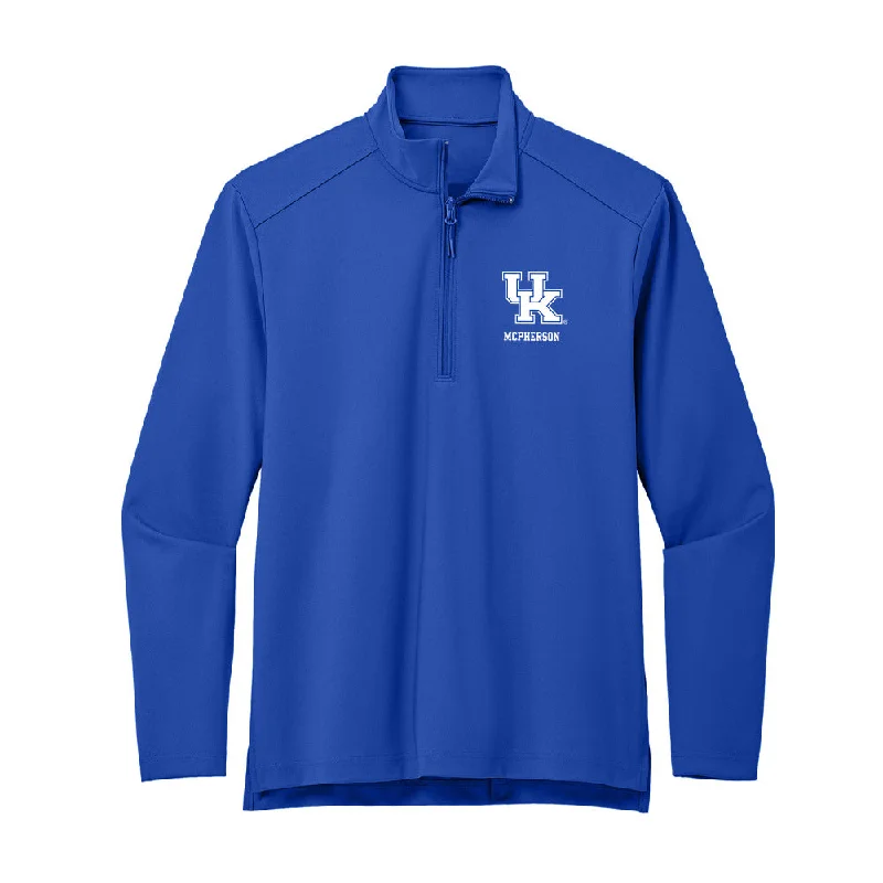 Kentucky - NCAA Women's Cross Country : Chesney McPherson - Premium Quarter Zip Jacket Satin Fabric Silk Fabric Chiffon Fabric Kentucky - NCAA Women's Cross Country : Chesney McPherson - Premium Quarter Zip Jacket Satin Fabric Silk Fabric Chiffon Fabric