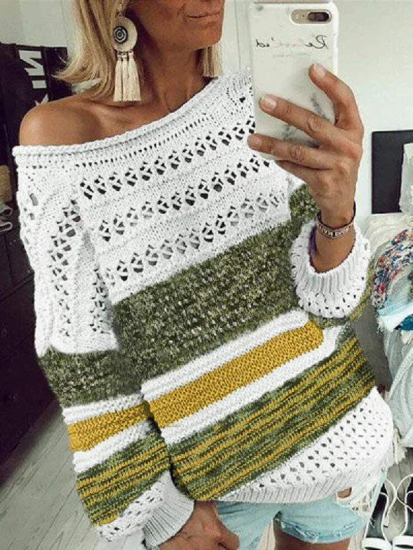 Vivid Print Round Neck Sweater Hooded Sweater Collared Sweater Shawl Collar