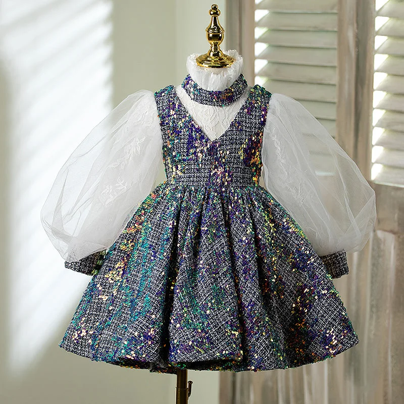 Baby Girl Baptism Dress Girl Formal Sequins Puffy Girl Dress Birthday Party Dress Tunics Satin smooth Baby Girl Baptism Dress Girl Formal Sequins Puffy Girl Dress Birthday Party Dress Tunics Satin smooth